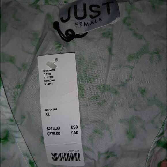 NWT JUST FEMALE Urban Outfitters Ditsy Floral Dress in Green Size XL - Picture 2 of 6